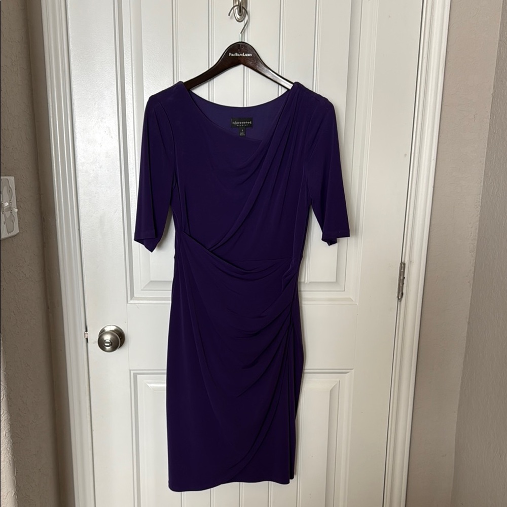 Adrianna Papell Blue Sheath Midi Dress